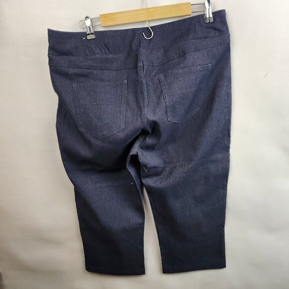 One 5 One Denim Blue Miracle AB Shaper Stretch Pull On Capri Pants Sz XL - Picture 5 of 5